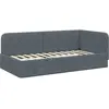 vidaXL Cadre de lit d'angle Gris foncé 90 x 190 cm Velours
