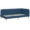 vidaXL Cadre de lit d'angle avec tête de lit Bleu 90 x 190 cm tissu