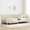 vidaXL Cadre de lit d'angle avec tête de lit Crème 90 x 190 cm tissu