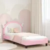 vidaXL Cadre de lit pour enfants avec tête de lit Rose 90 x 190 cm PU