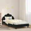 vidaXL Cadre de lit pour enfants avec tête de lit Noir 90 x 200 cm