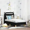 vidaXL Sommier de lit d'enfant avec tête de lit noir 70 x 140 cm Tissu