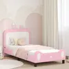 vidaXL Cadre de lit pour enfants avec tête de lit Rose 90 x 190 cm PU