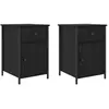 vidaXL Cabinet de chevet avec tiroir 2 pcs Chêne noir 40 x 42 x 60 cm