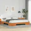 Vidaxl - Cadre De Lit Surélevé Avec Stockage Marron Bois Massif En Pin