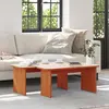 vidaXL Vidaxl Table Basse 2 Pcs Marron Cire 100 X 69 X 35.5 Cm