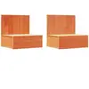 vidaXL Table de Nuit Murale 2 pcs Marron cire 42 x 32,5 x 40 cm