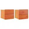 vidaXL Table de chevet 2 pcs Marron 39 x 34 x 33 cm Bois de pin massif
