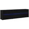 vidaXL Meuble TV Noir 182 x 34 x 50 cm Bois d'ingénierie