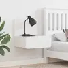 vidaXL Table de Nuit Murale avec tiroir 2 pcs Blanc 44 x 32,5 x 40 cm