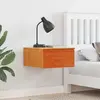 vidaXL Table de Nuit Murale avec tiroir Marron cire 37 x 35 x 18,5 cm