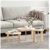 vidaXL Table basse 3 pcs Naturel 47.5 x 47.5 x 27 cm