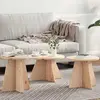 vidaXL Table basse 3 pcs Naturel 49 x 49 x 30 cm Bois de pin massif