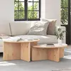 vidaXL Table basse 2 pcs Naturel 79 x 39.5 x 40 cm Bois de pin massif