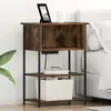 vidaXL Cabinet de chevet Chêne fumé 55 x 31 x 76 cm Bois d'ingénierie