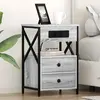vidaXL Cabinet de chevet avec tiroir 2 pcs Sonoma gris 40 x 31 x 60 cm