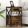vidaXL Cabinet de chevet avec tiroir 2 pcs Chêne fumé 40 x 31 x 60 cm