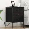 vidaXL Cabinet de chevet Chêne noir 42 x 41 x 61 cm Bois d'ingénierie
