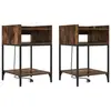 vidaXL Armoires de chevet 2 pcs Chêne fumé 40 x 40 x 61 cm