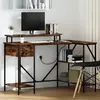 vidaXL Bureau Chêne fumé 120 x 79 x 86.5 cm Bois d'ingénierie
