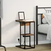 vidaXL Table de chevet Chêne fumé 41.5 x 26 x 60.5 cm