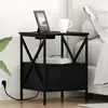 vidaXL Cabinet de chevet avec tiroir Chêne noir 41.5 x 40.5 x 55 cm