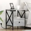 vidaXL Cabinet de chevet avec tiroir Sonoma gris 41.5 x 40.5 x 55 cm