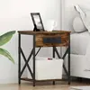 vidaXL Cabinet de chevet Chêne fumé 41 x 31 x 51 cm Bois d'ingénierie