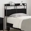 vidaXL Tête de lit avec rangement Noir aspect chêne 75 x 15 x 98 cm