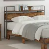 vidaXL Tête de lit de rangement Chêne fumé 120 cm Bois d'ingénierie