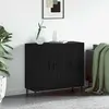 vidaXL Buffet Chêne noir 90 x 34 x 80 cm Bois d'ingénierie