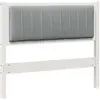 vidaXL Tête de lit capitonnée Blanc 100 cm Bois de pin massif et tissu