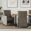 vidaXL Chaises de Salle à Manger avec Roues 2 pcs Gris foncé