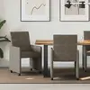 vidaXL Chaises de Salle à Manger avec Roues 2 pcs Gris foncé