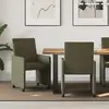 vidaXL Chaises de Salle à Manger avec Roues 2 pcs Vert armée