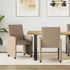 vidaXL Chaises de Salle à Manger avec Roues 2 pcs Cappuccino Faux cuir