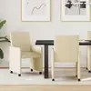 Chaises De Salle À Manger Avec Roues Avec Des Roues 2 Pcs Crème Vidaxl
