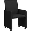 vidaXL Chaises de Salle à Manger avec Roues 2 pcs Noir 57 x 66 x 94 cm