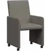 vidaXL Chaises de Salle à Manger avec Roues 2 pcs Gris clair