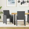 vidaXL Chaises de Salle à Manger avec Roues 2 pcs Gris foncé