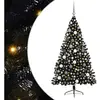 vidaXL Vidaxl Sapin De Noël Artificiel Pré-Éclairé Noir 180 Cm Pvc