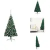vidaXL Semi-sapin de Noël artificiel éclairage boules vert 150 cm - Sa...