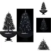 vidaXL Sapin de Noël à neige avec pied parapluie noir 170 cm PVC - Sap...