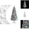 vidaXL Sapin de Noël artificiel avec éclairage blanc 240cm fibre de ve...