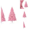 vidaXL Semi-sapin de Noël artificiel avec support Rose 210 cm PVC - Sa...