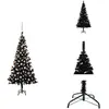 vidaXL Sapin de Noël artificiel éclairage & boules noir 180 cm - Sapin...