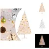 vidaXL Sapin de Noël artificiel avec éclairage & boules blanc 210 cm -...