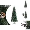vidaXL Arbre de Noël artificiel avec support Vert 210 cm PVC - Sapins ...