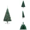 vidaXL Semi-sapin de Noël artificiel éclairage boules vert 210 cm - Sa...