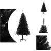 vidaXL Sapin de Noël artificiel avec support noir 150 cm PVC - Sapins ...